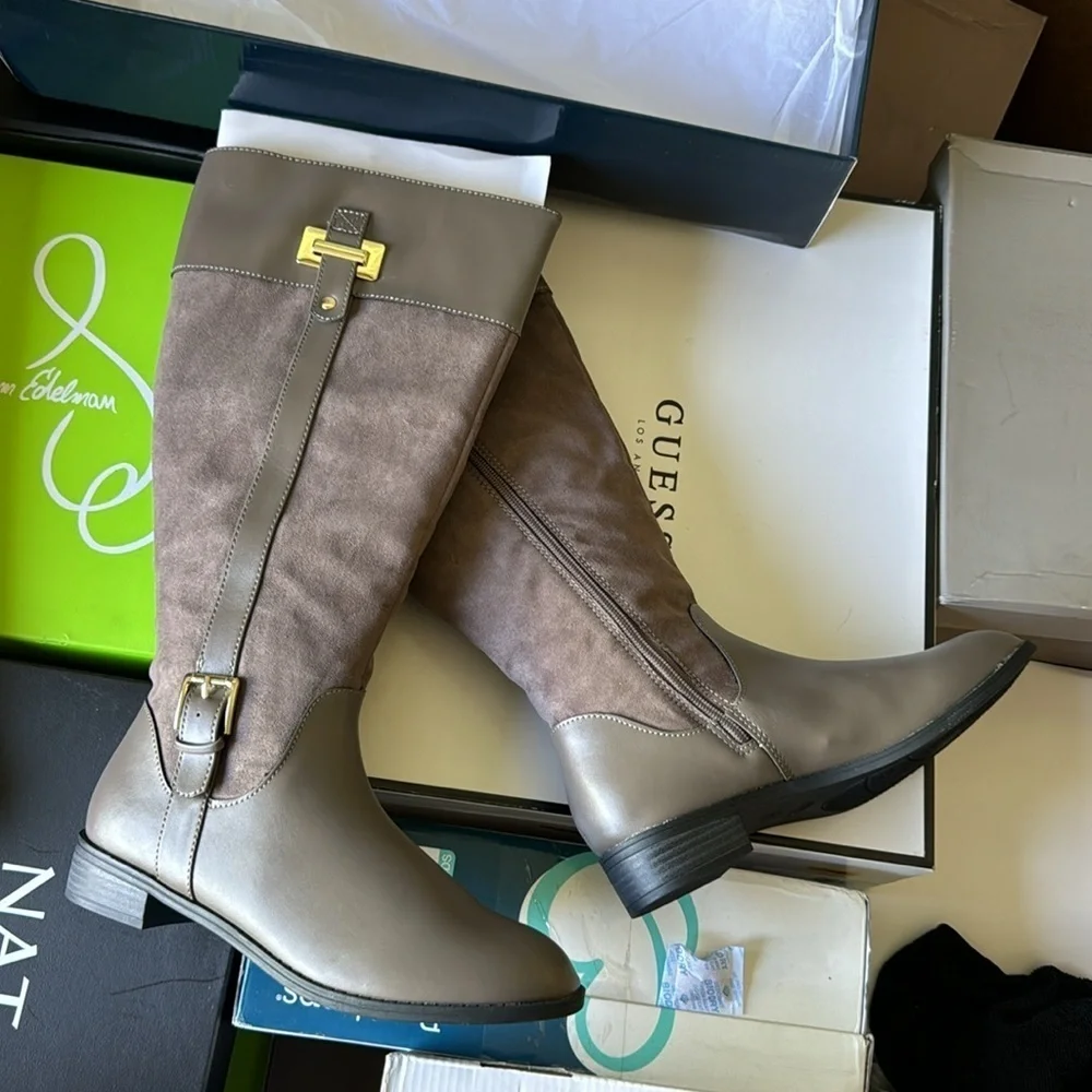 Karen Scott Deliee Wide-Calf Riding Boots Stone (WIDE CALF)